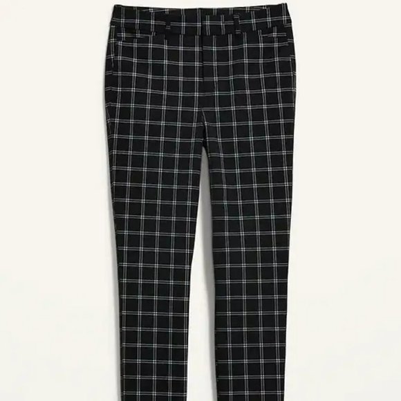High-Waisted Windowpan Plus Size Pixie Skinny Ankle Pants - Picture 4 of 5